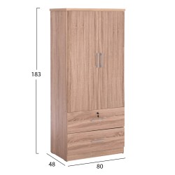 ΝΤΟΥΛΑΠΑ ΜΕ ΣΥΡΤΑΡΙΑ REINA HM2484.11 SONAMA OAK ΜΕΛΑΜΙΝΗ 80x48x183Υεκ.