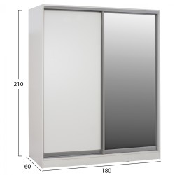 ΝΤΟΥΛΑΠΑ ADLER ΜΕΛΑΜΙΝΗΣ ΛΕΥΚΗ ΜΕ ΚΑΘΡΕΠΤΗ HM2434.03 160x60x210 εκ. ΝΤΟΥΛΑΠΑ ADLER ΜΕΛΑΜΙΝΗΣ ΛΕΥΚΗ ΜΕ ΚΑΘΡΕΠΤΗ HM2434.03 160x60x210 εκ.