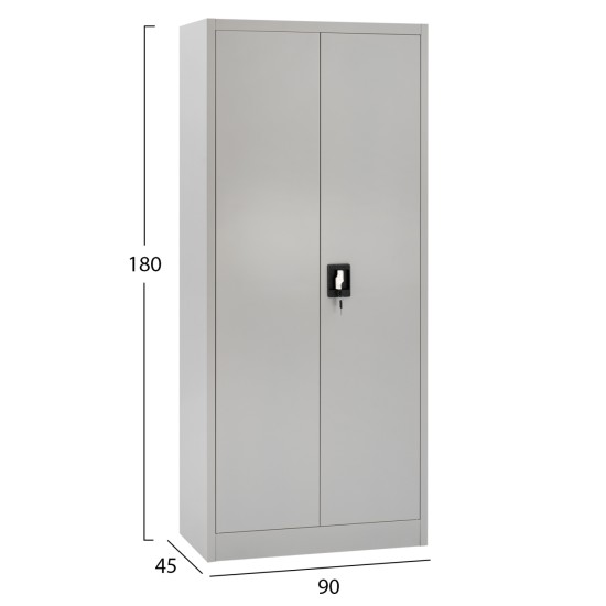 ΝΤΟΥΛΑΠΑ ΜΕΤΑΛΛΙΚΗ HM5961.01 ΜΕ ΧΩΡΙΣΜΑ ΔΙΦΥΛΛΗ ΑΝΟΙΧΤΟ ΓΚΡΙ 90Χ40Χ180Yεκ.