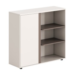 ΝΤΟΥΛΑΠΙ/ΒΙΒΛΙΟΘΗΚΗ NEWLINE HM18282 ΜΕΛΑΜΙΝΗ ΛΕΥΚΗ & ΑΝΟΙΧΤΟ ΚΑΦΕ 120x40x110Υεκ.