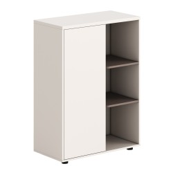 ΝΤΟΥΛΑΠΙ/ΒΙΒΛΙΟΘΗΚΗ NEWLINE HM18283 ΜΕΛΑΜΙΝΗ ΛΕΥΚΗ & ΑΝΟΙΧΤΟ ΚΑΦΕ 80x40x110Υεκ.