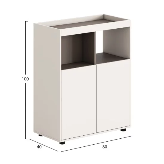 ΝΤΟΥΛΑΠΙ ΒΙΒΛΙΟΘΗΚΗ NEWLINE HM18284 ΜΕΛΑΜΙΝΗ ΕΚΡΟΥ-ΑΝΟΙΧΤΟ ΚΑΦΕ 80x40x100Υεκ