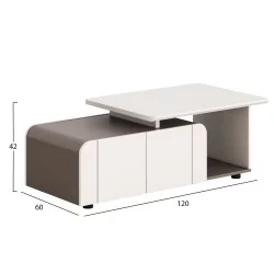 ΝΤΟΥΛΑΠΙ ΓΡΑΦΕΙΟΥ ΣΕΙΡΑ NEWLINE HM18285 ΜΕΛΑΜΙΝΗ ΣΕ ΚΡΕΜ-ΑΝΟΙΧΤΟ ΚΑΦΕ 120x60x42Υεκ