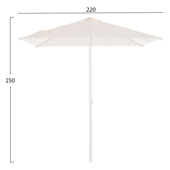 ΟΜΠΡΕΛΑ ΕΠΑΓΓEΛΜΑΤΙΚΗ ALU REGGIE 2.20x2.20x2.50m ΕΚΡΟΥ ΠΑΝΙ 8ΑΚΤΙΝΕΣ HM6013.01