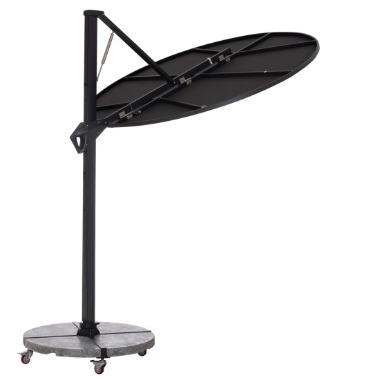 ΟΜΠΡΕΛΑ ΜΕ ΒΑΣΗ ΣΕΙΡΑ CANNOPY HM21285.01 ΑΛΟΥΜΙΝΙΟ & ΓΡΑΝΙΤΗΣ-ΜΟΛΥΒΙ ΧΡΩΜΑ Φ2,2μ