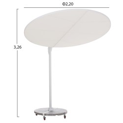 ΟΜΠΡΕΛΑ ΜΕ ΒΑΣΗ ΣΕΙΡΑ CANNOPY HM21285.02 ΑΛΟΥΜΙΝΙΟ & ΓΡΑΝΙΤΗΣ-ΛΕΥΚΟ ΧΡΩΜΑ Φ2,2μ