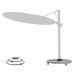 ΟΜΠΡΕΛΑ ΜΕ ΒΑΣΗ ΣΕΙΡΑ CANNOPY HM21285.02 ΑΛΟΥΜΙΝΙΟ & ΓΡΑΝΙΤΗΣ-ΛΕΥΚΟ ΧΡΩΜΑ Φ2,2μ