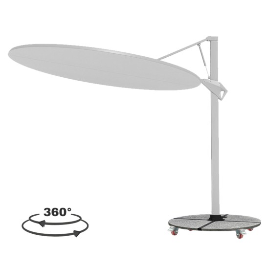 ΟΜΠΡΕΛΑ ΜΕ ΒΑΣΗ ΣΕΙΡΑ CANNOPY HM21285.02 ΑΛΟΥΜΙΝΙΟ & ΓΡΑΝΙΤΗΣ-ΛΕΥΚΟ ΧΡΩΜΑ Φ2,2μ