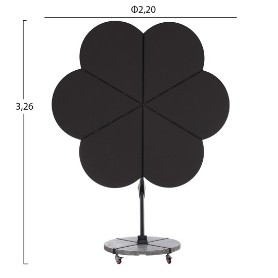 ΟΜΠΡΕΛΑ ΜΕ ΒΑΣΗ ΣΕΙΡΑ CANNOPY (flower) HM21286.01 ΑΛΟΥΜΙΝΙΟ-ΓΡΑΝΙΤΗΣ-ΜΟΛΥΒΙ ΧΡΩΜΑ 2,38x2,2μ