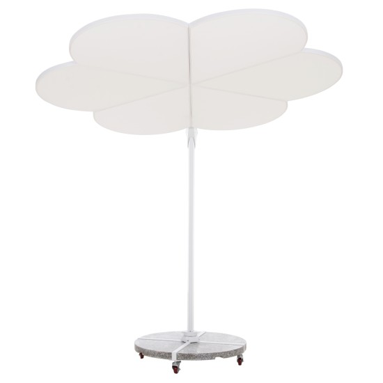 ΟΜΠΡΕΛΑ ΜΕ ΒΑΣΗ ΣΕΙΡΑ CANNOPY (flower) HM21286.02 ΑΛΟΥΜΙΝΙΟ-ΓΡΑΝΙΤΗΣ-ΛΕΥΚΟ 2,38x2,2μ