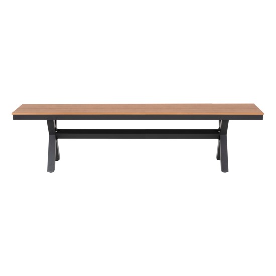 ΠΑΓΚΑΚΙ ΑΛΟΥΜΙΝΙΟΥ TAWNEE HM6040.01 ΑΝΘΡΑΚΙ-POLYWOOD ΚΑΘΙΣΜΑ ΦΥΣΙΚΟ 220x36x44,5Υεκ.