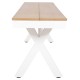 ΠΑΓΚΑΚΙ ΑΛΟΥΜΙΝΙΟΥ TAWNEE HM6040.02 ΛΕΥΚΟ-POLYWOOD ΚΑΘΙΣΜΑ ΦΥΣΙΚΟ 220x36x44,5Υεκ.