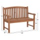 ΠΑΓΚΑΚΙ ΚΗΠΟΥ 2ΘΕΣΙΟ ELENA HM6651 ΞΥΛΟ TEAK--ΦΥΣΙΚΟ 120x60x95Υεκ.