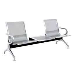 ΠΑΓΚΑΚΙ Τ.ΑΕΡΟΔΡΟΜΙΟΥ 2ΘΕΣΙΟ+ΤΡΑΠΕΖΙ AVIATOR HM18402 ΜΕΤΑΛΛΟ MESH ΓΚΡΙ 171x64x76Υεκ