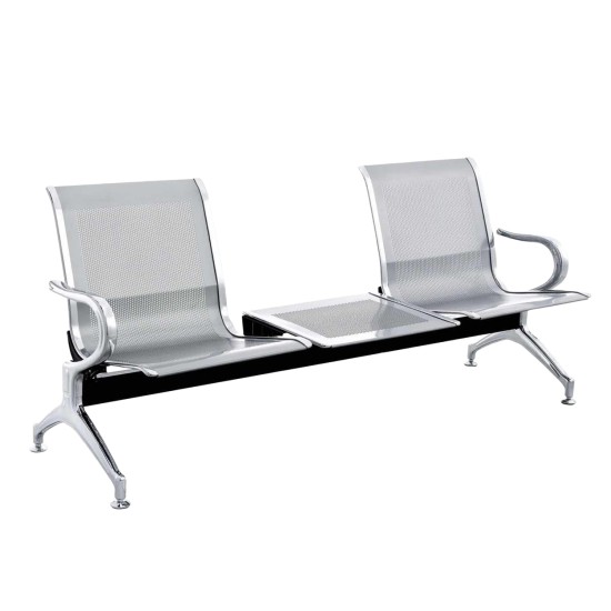 ΚΑΘΙΣΜΑ ΑΝΑΜΟΝΗΣ Τ.ΑΕΡΟΔΡΟΜΙΟΥ 2ΘΕΣΙΟ+ΤΡΑΠΕΖΙ AVIATOR HM18402 ΜΕΤΑΛΛΟ MESH ΓΚΡΙ 171x64x76Υεκ