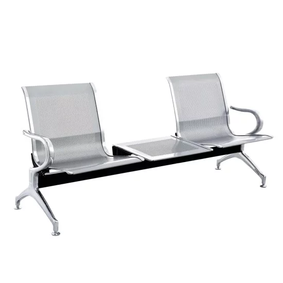 ΠΑΓΚΑΚΙ Τ.ΑΕΡΟΔΡΟΜΙΟΥ 2ΘΕΣΙΟ+ΤΡΑΠΕΖΙ AVIATOR HM18402 ΜΕΤΑΛΛΟ MESH ΓΚΡΙ 171x64x76Υεκ