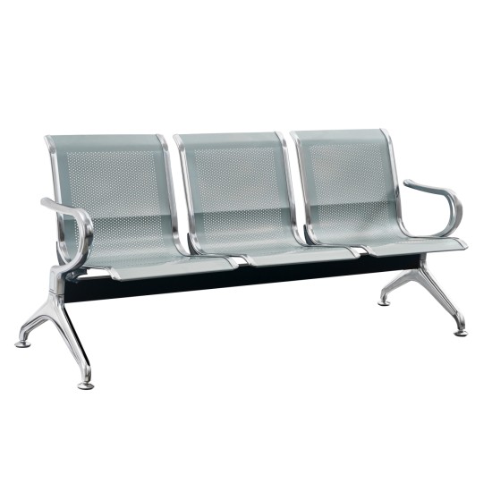 ΚΑΘΙΣΜΑ ΑΝΑΜΟΝΗΣ Τ. ΑΕΡΟΔΡΟΜΙΟΥ 3ΘΕΣΙΟ AVIATOR HM18399 ΜΕΤΑΛΛΟ MESH ΓΚΡΙ 172x55x76Υ