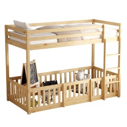 ΠΑΙΔΙΚΗ ΚΟΥΚΕΤΑ τ.MONTESSORI ΜΕ ΠΑΡΚΑΚΙ PLAYKID HM703.03 ΞΥΛΟ ΠΕΥΚΟΥ ΛΕΥΚΟ ΓΙΑ 190x90εκ