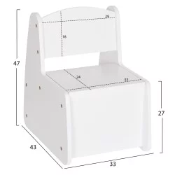 ΠΑΙΔΙΚΟ ΚΑΡΕΚΛΑΚΙ ΜΕ ΑΠΟΘ.ΧΩΡΟ RICKI HM18343.03 ΚΟΝΤΡΑΠΛΑΚΕ/MDF ΛΕΥΚΟ 33x43x47Υεκ