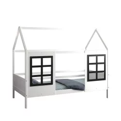 ΠΑΙΔΙΚΟ ΚΡΕΒΑΤΙ τ.MONTESSORI DOMER HM742.01 ΞΥΛΟ ΠΕΥΚΟΥ ΛΕΥΚΟ--ΓΙΑ 90x190εκ