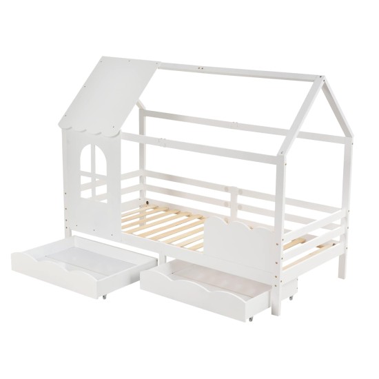 ΠΑΙΔΙΚΟ ΚΡΕΒΑΤΙ τ.MONTESSORI ΜΕ ΣΥΡΤΑΡΙΑ DOMER HM710.03 ΞΥΛΟ ΠΕΥΚΟΥ ΛΕΥΚΟ-ΣΤΡΩΜΑ 90x190εκ
