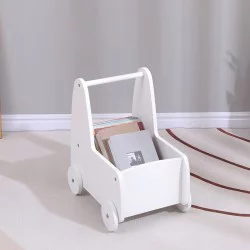 ΠΑΙΔΙΚΟ ΤΡΟΛΕΥ/ΚΑΡΟΤΣΑΚΙ RICKI HM18341.03 MDF & ΚΟΝΤΡΑΠΛΑΚΕ ΛΕΥΚΟ 33x45x50Υεκ