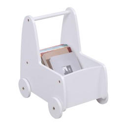 ΠΑΙΔΙΚΟ ΤΡΟΛΕΥ/ΚΑΡΟΤΣΑΚΙ RICKI HM18341.03 MDF & ΚΟΝΤΡΑΠΛΑΚΕ ΛΕΥΚΟ 33x45x50Υεκ