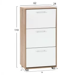 ΠΑΠΟΥΤΣΟΘΗΚΗ DAVINA ΜΕΛΑΜΙΝΗΣ 3ΘΕΣΕΩΝ HM2221.05 ΛΕΥΚΗ 62Χ24Χ110Υ εκ.