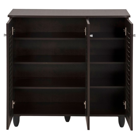 ΠΑΠΟΥΤΣΟΘΗΚΗ-ΝΤΟΥΛΑΠΑ PROLLY HM9609.01 ΜΕΛΑΜΙΝΗ WENGE-3ΠΟΡΤΕΣ-4ΡΑΦΙΑ 87x32x88Υεκ.