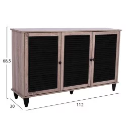 ΠΑΠΟΥΤΣΟΘΗΚΗ-ΝΤΟΥΛΑΠΙ MCKENNA 3ΠΟΡΤΕΣ HM2267.02 SONAMA-ΜΑΥΡΟ 112x30x68,5Υ εκ.