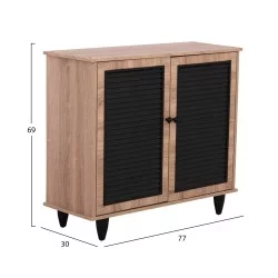 ΠΑΠΟΥΤΣΟΘΗΚΗ ΞΥΛΙΝΗ MCKENNA HM2266.02 ΣΕ ΧΡΩΜΑ SONAMA-ΜΑΥΡΟ 77x30x69Υεκ.