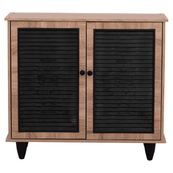 ΠΑΠΟΥΤΣΟΘΗΚΗ ΞΥΛΙΝΗ MCKENNA HM2266.02 ΣΕ ΧΡΩΜΑ SONAMA-ΜΑΥΡΟ 77x30x69Υεκ.