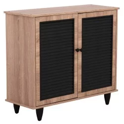 ΠΑΠΟΥΤΣΟΘΗΚΗ ΞΥΛΙΝΗ MCKENNA HM2266.02 ΣΕ ΧΡΩΜΑ SONAMA-ΜΑΥΡΟ 77x30x69Υεκ.