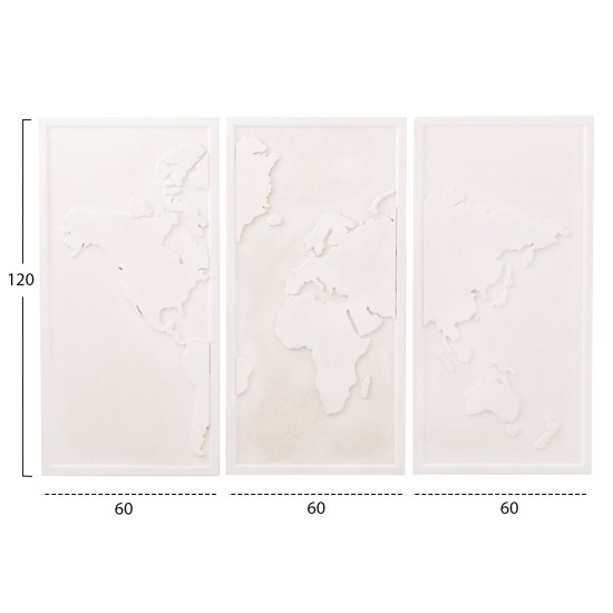 ΠΙΝΑΚΑΣ 3-ΠΤΥΧΟΣ WORLD MAP SANTORINI HM4504 MDF ΣΕ ΥΠΟΛΕΥΚΟ ΧΡΩΜΑ 180x4(πάχος)x120Υεκ. ΠΙΝΑΚΑΣ 3-ΠΤΥΧΟΣ WORLD MAP SANTORINI HM4504 MDF ΣΕ ΥΠΟΛΕΥΚΟ ΧΡΩΜΑ 180x4(πάχος)x120Υεκ.