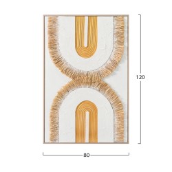 ΠΙΝΑΚΑΣ 3D HM4537.01 ΜΕ ΚΟΡΝΙΖΑ ΜΠΕΖ-ΚΑΜΒΑΣ ΛΕΥΚΟΣ-ΧΕΙΡΟΠΟΙΗΤΟΣ 80x3,5x120Υεκ.