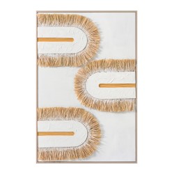 ΠΙΝΑΚΑΣ 3D HM4537.02 ΜΕ ΚΟΡΝΙΖΑ ΜΠΕΖ-ΚΑΜΒΑΣ ΛΕΥΚΟΣ-ΧΕΙΡΟΠΟΙΗΤΟΣ 80x3,5x120Υεκ.