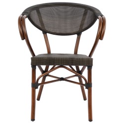ΠΟΛΥΘΡΟΝΑ ΑΛΟΥΜΙΝΙΟΥ CLAY BAMBOO LOOK ΚΑΦΕ ΜΕ TEXTLINE HM5025 60,5x59x81Υ