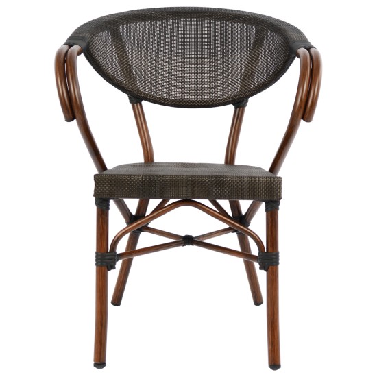 ΠΟΛΥΘΡΟΝΑ ΑΛΟΥΜΙΝΙΟΥ CLAY BAMBOO LOOK ΚΑΦΕ ΜΕ TEXTLINE HM5025 60,5x59x81Υ