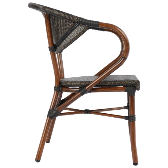 ΠΟΛΥΘΡΟΝΑ ΑΛΟΥΜΙΝΙΟΥ CLAY BAMBOO LOOK ΚΑΦΕ ΜΕ TEXTLINE HM5025 60,5x59x81Υ