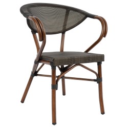 ΠΟΛΥΘΡΟΝΑ ΑΛΟΥΜΙΝΙΟΥ CLAY BAMBOO LOOK ΚΑΦΕ ΜΕ TEXTLINE HM5025 60,5x59x81Υ