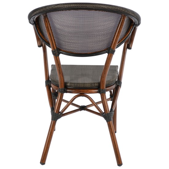 ΠΟΛΥΘΡΟΝΑ ΑΛΟΥΜΙΝΙΟΥ CLAY BAMBOO LOOK ΚΑΦΕ ΜΕ TEXTLINE HM5025 60,5x59x81Υ