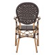 ΠΟΛΥΘΡΟΝΑ ΑΛΟΥΜΙΝΙΟΥ BAMBOO LOOK ΚΑΦΕ ΚΑΙ ΚΑΦΕ PE RATTAN HM5926.01 56x62x95Yεκ.