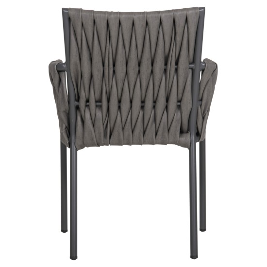 ΠΟΛΥΘΡΟΝΑ ΑΛΟΥΜΙΝΙΟΥ MARTIN HM5564.12 ΑΝΘΡΑΚΙ ΜΕ ΣΥΝΘ.RATTAN ΑΝΘΡΑΚΙ 56x56x80Υεκ.