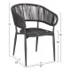ΠΟΛΥΘΡΟΝΑ ΑΛΟΥΜΙΝΙΟΥ EULO HM5783.21 ΓΚΡΙ-ΤWISTED RATTAN ΓΚΡΙ 57x63x77Υεκ.