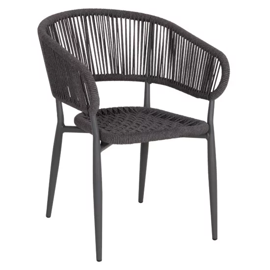 ΠΟΛΥΘΡΟΝΑ ΑΛΟΥΜΙΝΙΟΥ EULO HM5783.21 ΓΚΡΙ-ΤWISTED RATTAN ΓΚΡΙ 57x63x77Υεκ.
