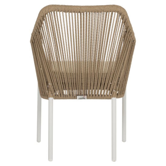 ΠΟΛΥΘΡΟΝΑ ΑΛΟΥΜΙΝΙΟΥ LOKKI HM5855.01 ΛΕΥΚΟ ΜΕ ΣΧΟΙΝΙ WICKER PE ΜΠΕΖ 56x66x82Υ εκ.