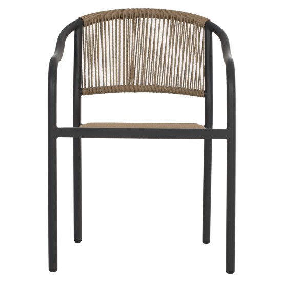 ΠΟΛΥΘΡΟΝΑ ΑΛΟΥΜΙΝΙΟΥ HM5856.02 ΑΝΘΡΑΚΙ ΜΕ ΣΧΟΙΝΙ PE WICKER 57x63x80 εκ.