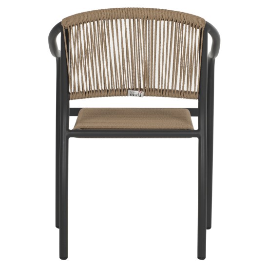 ΠΟΛΥΘΡΟΝΑ ΑΛΟΥΜΙΝΙΟΥ HM5856.02 ΑΝΘΡΑΚΙ ΜΕ ΣΧΟΙΝΙ PE WICKER 57x63x80 εκ.