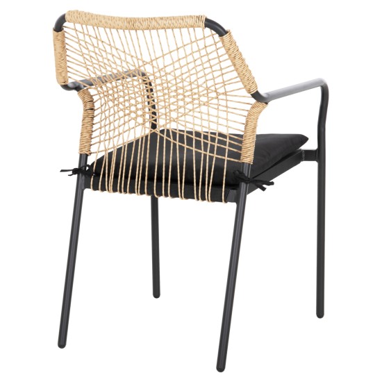 ΠΟΛΥΘΡΟΝΑ ΑΛΟΥΜΙΝΙΟΥ TROTTER HM5865.11 ΣΚΟΥΡΟΣ ΓΚΡΙ ΣΚΕΛΕΤΟΣ ΜΕ WICKER ΜΠΕΖ & ΜΑΥΡΟ ΜΑΞΙΛΑΡΙ