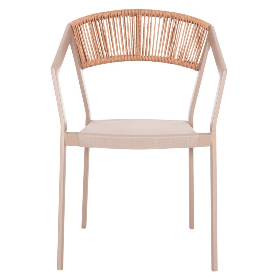 ΠΟΛΥΘΡΟΝΑ ΑΛΟΥΜΙΝΙΟΥ MIRI HM5891.03 ΣΑΜΠΑΝΙΖΕ ΣΚΕΛΕΤΟΣ&TEXTLINE- RATTAN 56x58x80.5Υ εκ.